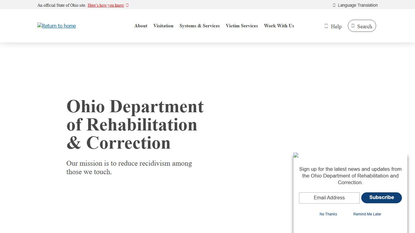 Department of Rehabilitation and Corrections | Department of Rehabilitation and Correction